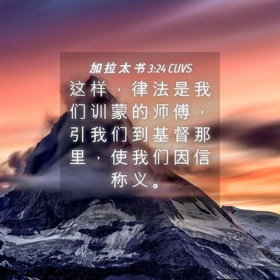 Picture 04 - 加 拉 太 书 3:24 CUVS - 这 样 ， 律 法 是 我 们 训 蒙 的 师 - Bible Verse Picture
