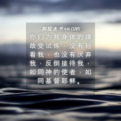 Picture 04 - 加 拉 太 书 4:14 CUVS - 你 们 为 我 身 体 的 缘 故 受 试 炼 - Bible Verse Picture