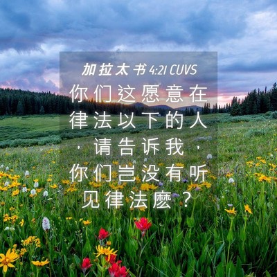 Picture 04 - 加 拉 太 书 4:21 CUVS - 你 们 这 愿 意 在 律 法 以 下 的 人 - Bible Verse Picture
