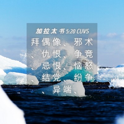 Picture 04 - 加 拉 太 书 5:20 CUVS - 拜 偶 像 、 邪 术 、 仇 恨 、 争 竞 - Bible Verse Picture