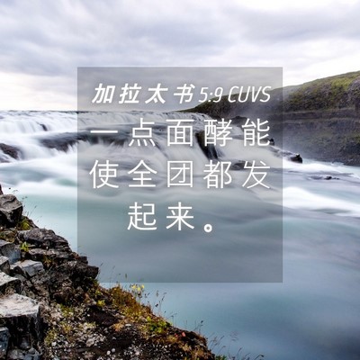 Picture 04 - 加 拉 太 书 5:9 CUVS - 一 点 面 酵 能 使 全 团 都 发 起 来 - Bible Verse Picture