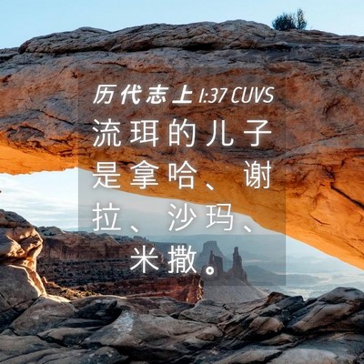 Picture 04 - 历 代 志 上 1:37 CUVS - 流 珥 的 儿 子 是 拿 哈 、 谢 拉 、 - Bible Verse Picture