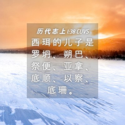 Picture 04 - 历 代 志 上 1:38 CUVS - 西 珥 的 儿 子 是 罗 坍 、 朔 巴 、 - Bible Verse Picture