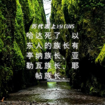 Picture 04 - 历 代 志 上 1:51 CUVS - 哈 达 死 了 ， 以 东 人 的 族 长 有 - Bible Verse Picture