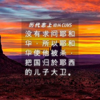 Picture 04 - 历 代 志 上 10:14 CUVS - 没 有 求 问 耶 和 华 ， 所 以 耶 和 - Bible Verse Picture