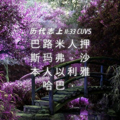 Picture 04 - 历 代 志 上 11:33 CUVS - 巴 路 米 人 押 斯 玛 弗 ， 沙 本 人 - Bible Verse Picture