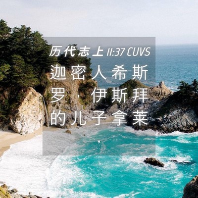 Picture 04 - 历 代 志 上 11:37 CUVS - 迦 密 人 希 斯 罗 ， 伊 斯 拜 的 儿 - Bible Verse Picture