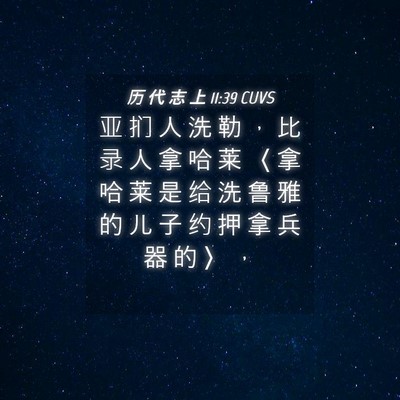 Picture 04 - 历 代 志 上 11:39 CUVS - 亚 扪 人 洗 勒 ， 比 录 人 拿 哈 莱 - Bible Verse Picture