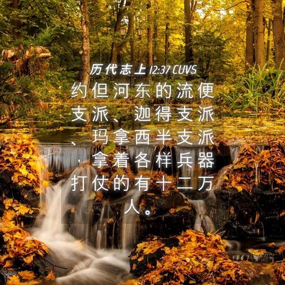 Picture 04 - 历 代 志 上 12:37 CUVS - 约 但 河 东 的 流 便 支 派 、 迦 得 - Bible Verse Picture