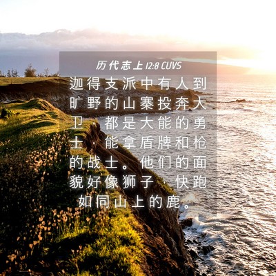 Picture 04 - 历 代 志 上 12:8 CUVS - 迦 得 支 派 中 有 人 到 旷 野 的 山 - Bible Verse Picture