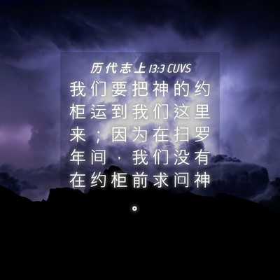 Picture 04 - 历 代 志 上 13:3 CUVS - 我 们 要 把 神 的 约 柜 运 到 我 们 - Bible Verse Picture
