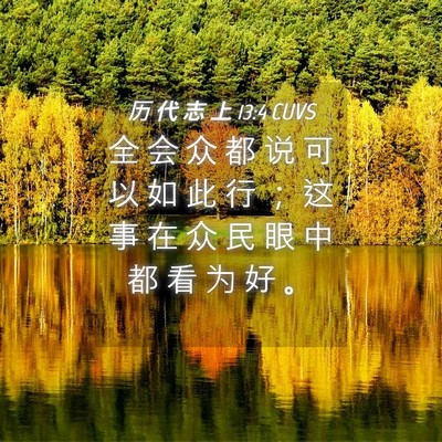 Picture 04 - 历 代 志 上 13:4 CUVS - 全 会 众 都 说 可 以 如 此 行 ； 这 - Bible Verse Picture
