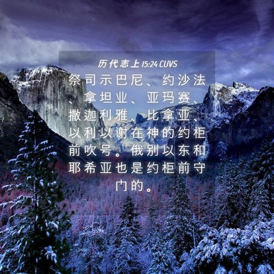 Picture 04 - 历 代 志 上 15:24 CUVS - 祭 司 示 巴 尼 、 约 沙 法 、 拿 坦 - Bible Verse Picture