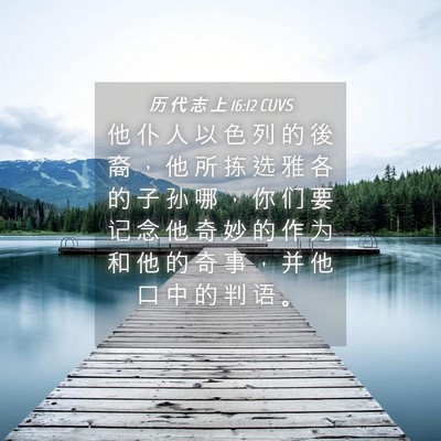 Picture 04 - 历 代 志 上 16:12 CUVS - 他 仆 人 以 色 列 的 後 裔 ， 他 所 - Bible Verse Picture