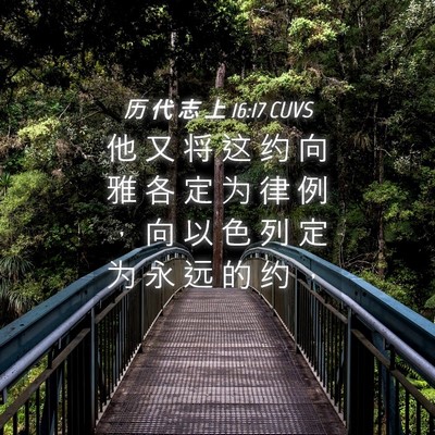 Picture 04 - 历 代 志 上 16:17 CUVS - 他 又 将 这 约 向 雅 各 定 为 律 例 - Bible Verse Picture