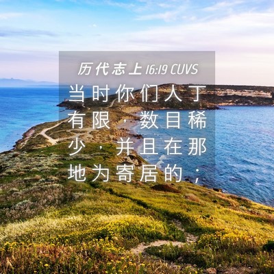 Picture 04 - 历 代 志 上 16:19 CUVS - 当 时 你 们 人 丁 有 限 ， 数 目 稀 - Bible Verse Picture