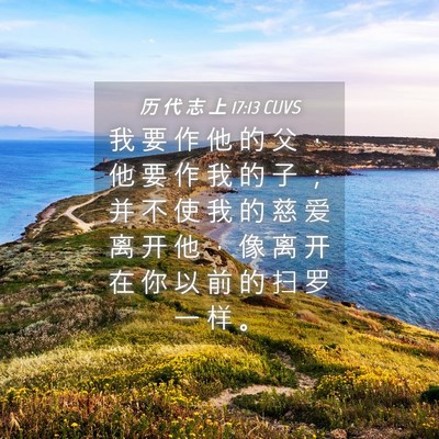 Picture 04 - 历 代 志 上 17:13 CUVS - 我 要 作 他 的 父 ， 他 要 作 我 的 - Bible Verse Picture