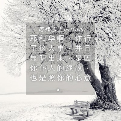Picture 04 - 历 代 志 上 17:19 CUVS - 耶 和 华 啊 ， 你 行 了 这 大 事 ， - Bible Verse Picture