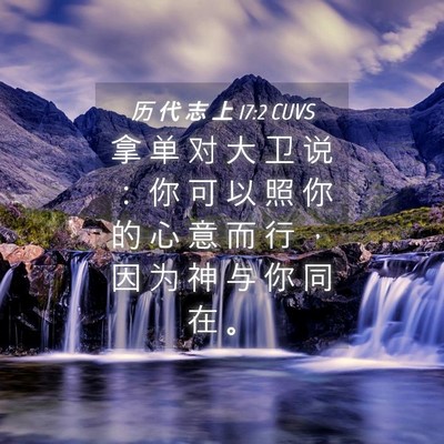 Picture 04 - 历 代 志 上 17:2 CUVS - 拿 单 对 大 卫 说 ： 你 可 以 照 你 - Bible Verse Picture