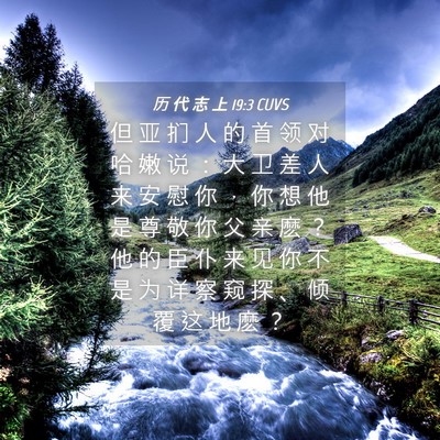 Picture 04 - 历 代 志 上 19:3 CUVS - 但 亚 扪 人 的 首 领 对 哈 嫩 说 ： - Bible Verse Picture
