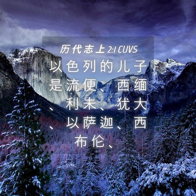 Picture 04 - 历 代 志 上 2:1 CUVS - 以 色 列 的 儿 子 是 流 便 、 西 缅 - Bible Verse Picture