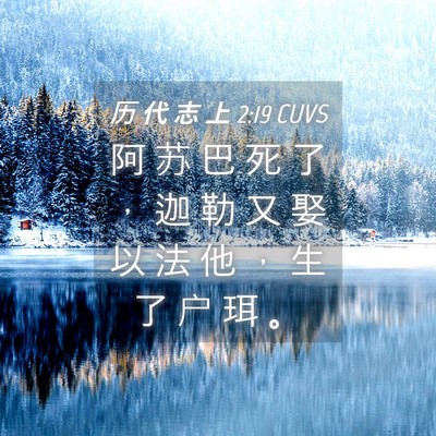 Picture 04 - 历 代 志 上 2:19 CUVS - 阿 苏 巴 死 了 ， 迦 勒 又 娶 以 法 - Bible Verse Picture