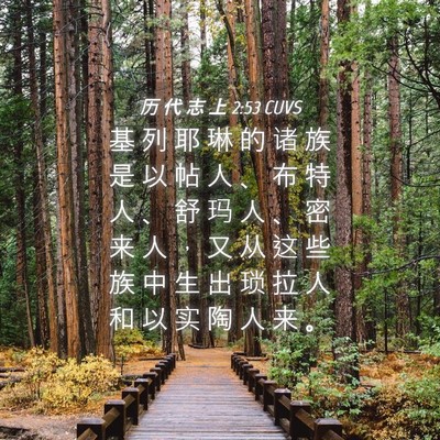 Picture 04 - 历 代 志 上 2:53 CUVS - 基 列 耶 琳 的 诸 族 是 以 帖 人 、 - Bible Verse Picture