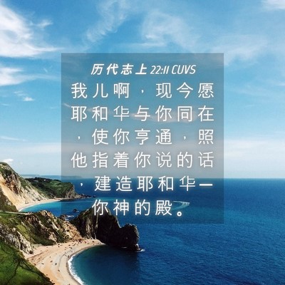 Picture 04 - 历 代 志 上 22:11 CUVS - 我 儿 啊 ， 现 今 愿 耶 和 华 与 你 - Bible Verse Picture