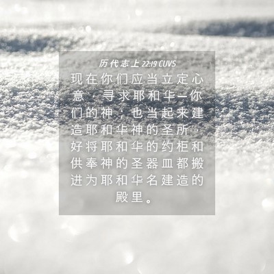 Picture 04 - 历 代 志 上 22:19 CUVS - 现 在 你 们 应 当 立 定 心 意 ， 寻 - Bible Verse Picture