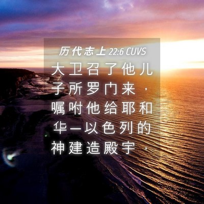 Picture 04 - 历 代 志 上 22:6 CUVS - 大 卫 召 了 他 儿 子 所 罗 门 来 ， - Bible Verse Picture