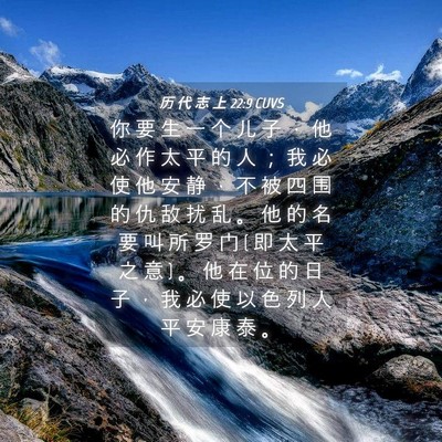 Picture 04 - 历 代 志 上 22:9 CUVS - 你 要 生 一 个 儿 子 ， 他 必 作 太 - Bible Verse Picture