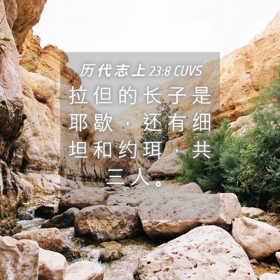 Picture 04 - 历 代 志 上 23:8 CUVS - 拉 但 的 长 子 是 耶 歇 ， 还 有 细 - Bible Verse Picture