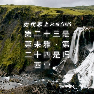 Picture 04 - 历 代 志 上 24:18 CUVS - 第 二 十 三 是 第 来 雅 ， 第 二 十 - Bible Verse Picture