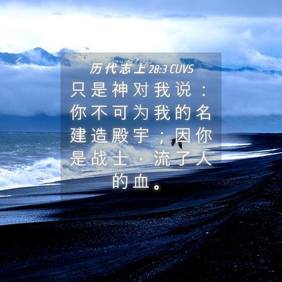 Picture 04 - 历 代 志 上 28:3 CUVS - 只 是 神 对 我 说 ： 你 不 可 为 我 - Bible Verse Picture