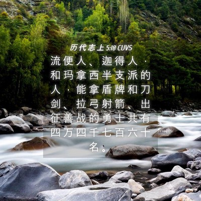 Picture 04 - 历 代 志 上 5:18 CUVS - 流 便 人 、 迦 得 人 ， 和 玛 拿 西 - Bible Verse Picture