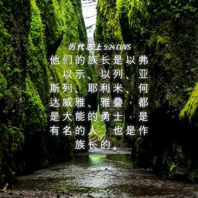 Picture 04 - 历 代 志 上 5:24 CUVS - 他 们 的 族 长 是 以 弗 、 以 示 、 - Bible Verse Picture