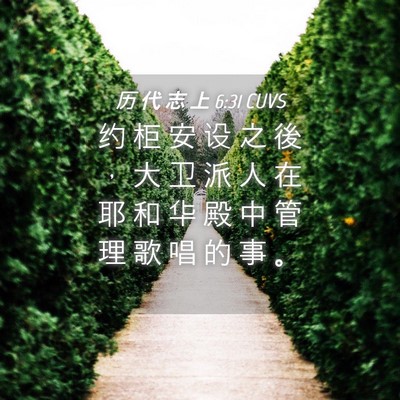 Picture 04 - 历 代 志 上 6:31 CUVS - 约 柜 安 设 之 後 ， 大 卫 派 人 在 - Bible Verse Picture
