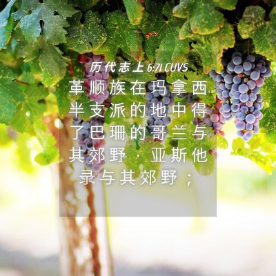 Picture 04 - 历 代 志 上 6:71 CUVS - 革 顺 族 在 玛 拿 西 半 支 派 的 地 - Bible Verse Picture
