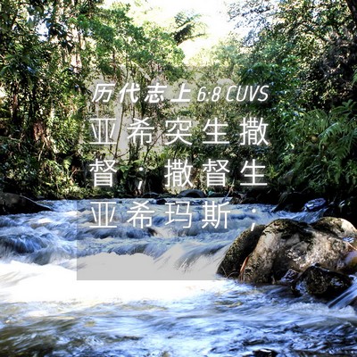 Picture 04 - 历 代 志 上 6:8 CUVS - 亚 希 突 生 撒 督 ； 撒 督 生 亚 希 - Bible Verse Picture