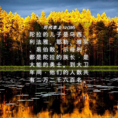 Picture 04 - 历 代 志 上 7:2 CUVS - 陀 拉 的 儿 子 是 乌 西 、 利 法 雅 - Bible Verse Picture