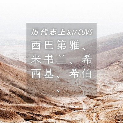 Picture 04 - 历 代 志 上 8:17 CUVS - 西 巴 第 雅 、 米 书 兰 、 希 西 基 - Bible Verse Picture