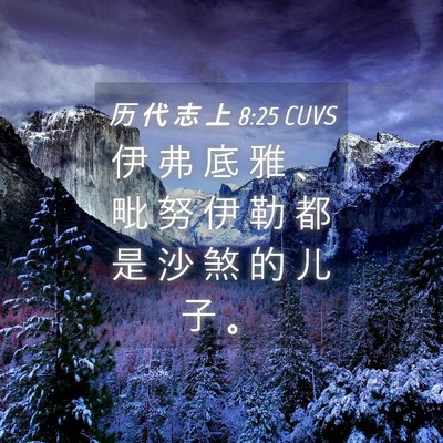 Picture 04 - 历 代 志 上 8:25 CUVS - 伊 弗 底 雅 、 毗 努 伊 勒 都 是 沙 - Bible Verse Picture