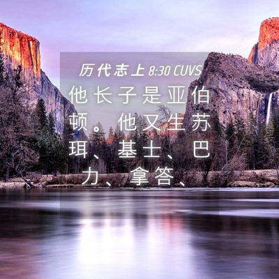 Picture 04 - 历 代 志 上 8:30 CUVS - 他 长 子 是 亚 伯 顿 。 他 又 生 苏 - Bible Verse Picture