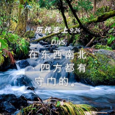 Picture 04 - 历 代 志 上 9:24 CUVS - 在 东 西 南 北 ， 四 方 都 有 守 门 - Bible Verse Picture
