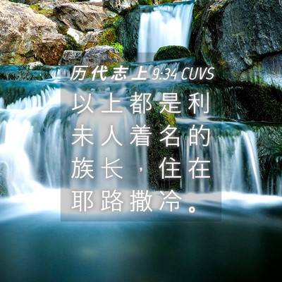 Picture 04 - 历 代 志 上 9:34 CUVS - 以 上 都 是 利 未 人 着 名 的 族 长 - Bible Verse Picture