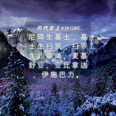 Picture 04 - 历 代 志 上 9:39 CUVS - 尼 珥 生 基 士 ； 基 士 生 扫 罗 ； - Bible Verse Picture