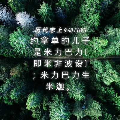 Picture 04 - 历 代 志 上 9:40 CUVS - 约 拿 单 的 儿 子 是 米 力 巴 力 ( 即 - Bible Verse Picture