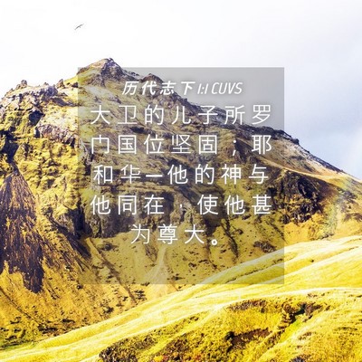 Picture 04 - 历 代 志 下 1:1 CUVS - 大 卫 的 儿 子 所 罗 门 国 位 坚 固 - Bible Verse Picture