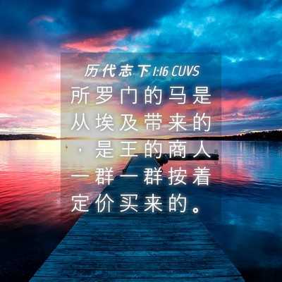 Picture 04 - 历 代 志 下 1:16 CUVS - 所 罗 门 的 马 是 从 埃 及 带 来 的 - Bible Verse Picture