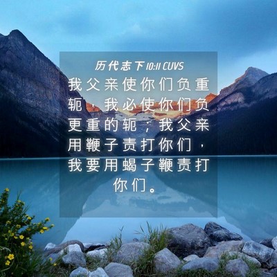 Picture 04 - 历 代 志 下 10:11 CUVS - 我 父 亲 使 你 们 负 重 轭 ， 我 必 - Bible Verse Picture